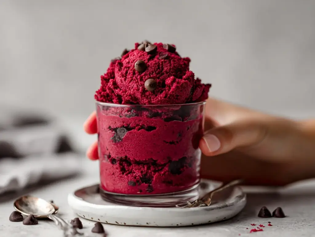 edible red velvet cookie dough - featured image