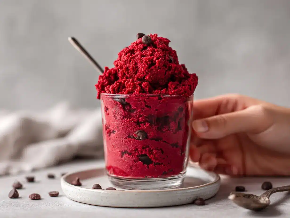 edible red velvet cookie dough preparation steps