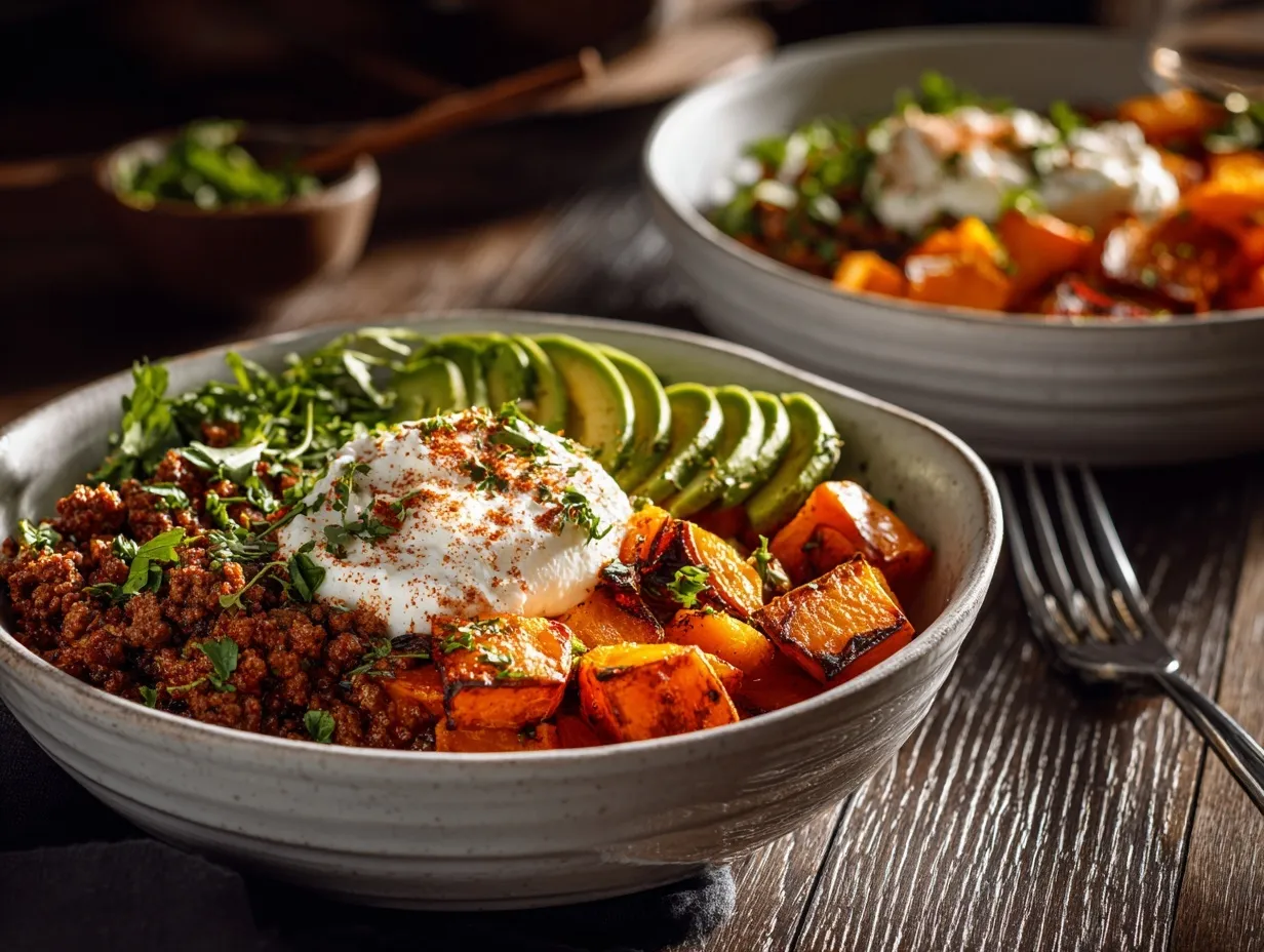 ground beef bowls preparation steps