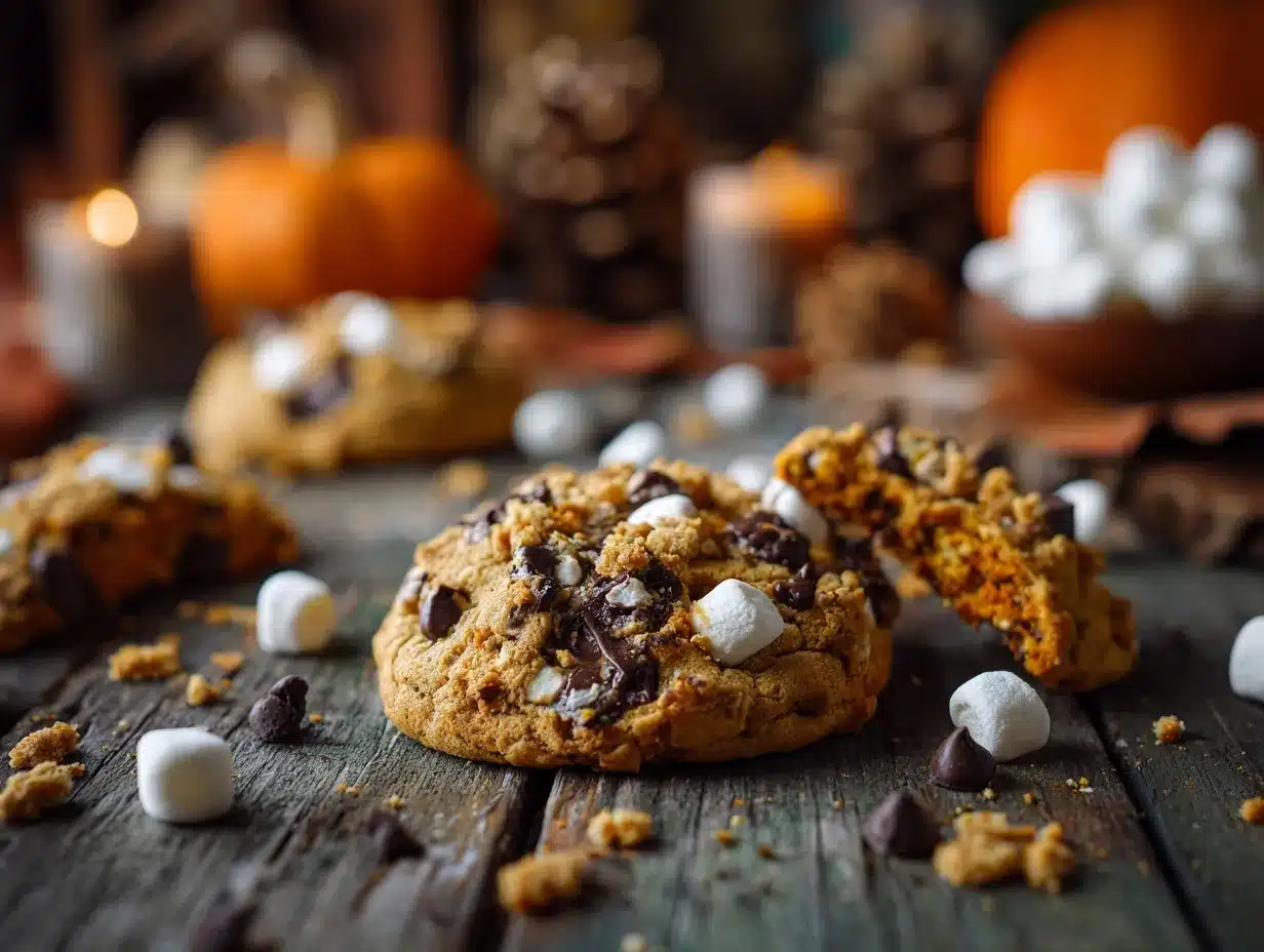 Pumpkin Smores Cookies preparation steps