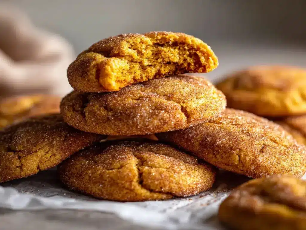 pumpkin snickerdoodle cookies - featured image
