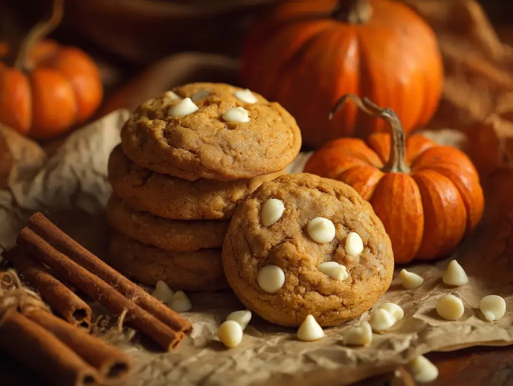 pumpkin white chocolate chip cookies - featured image