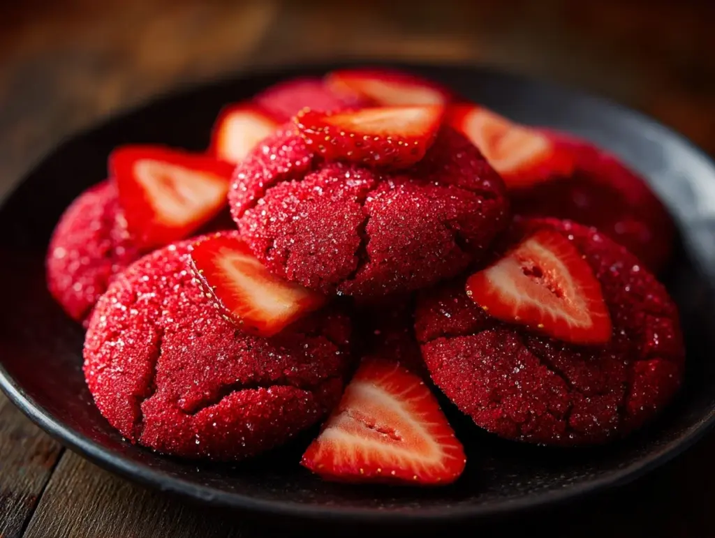 strawberry sugar cookies - featured image