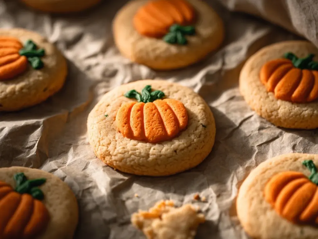 vegan pumpkin sugar cookies - featured image