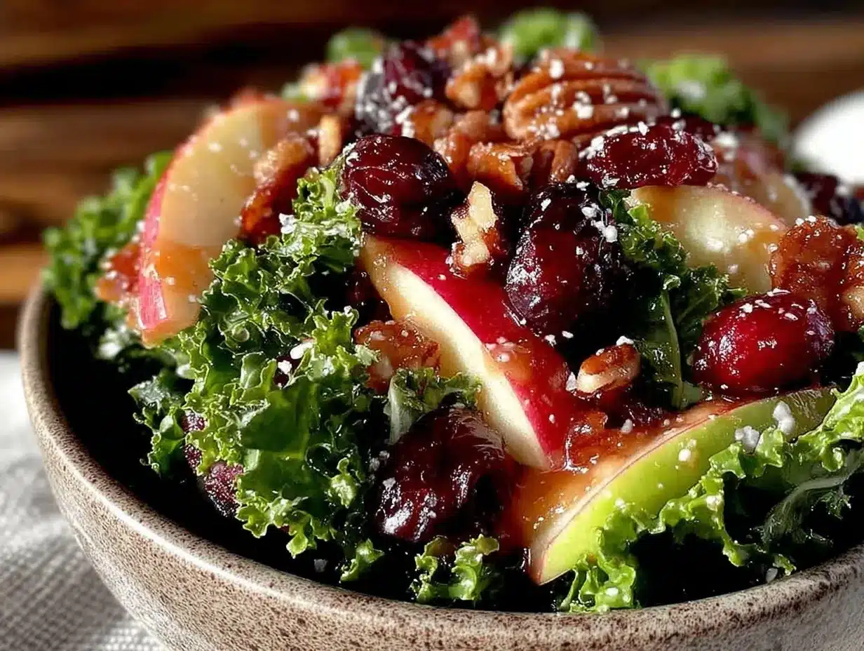 autumn kale salad preparation steps