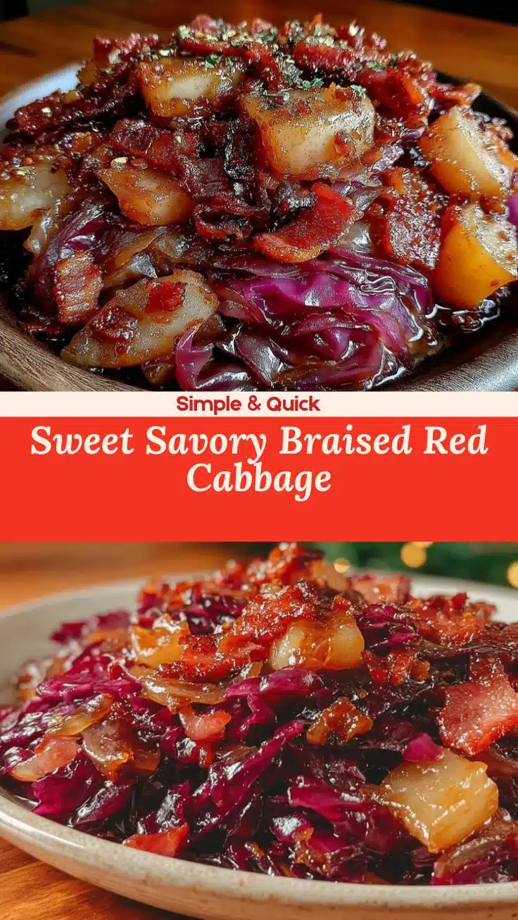 braised red cabbage with apples and bacon recipe