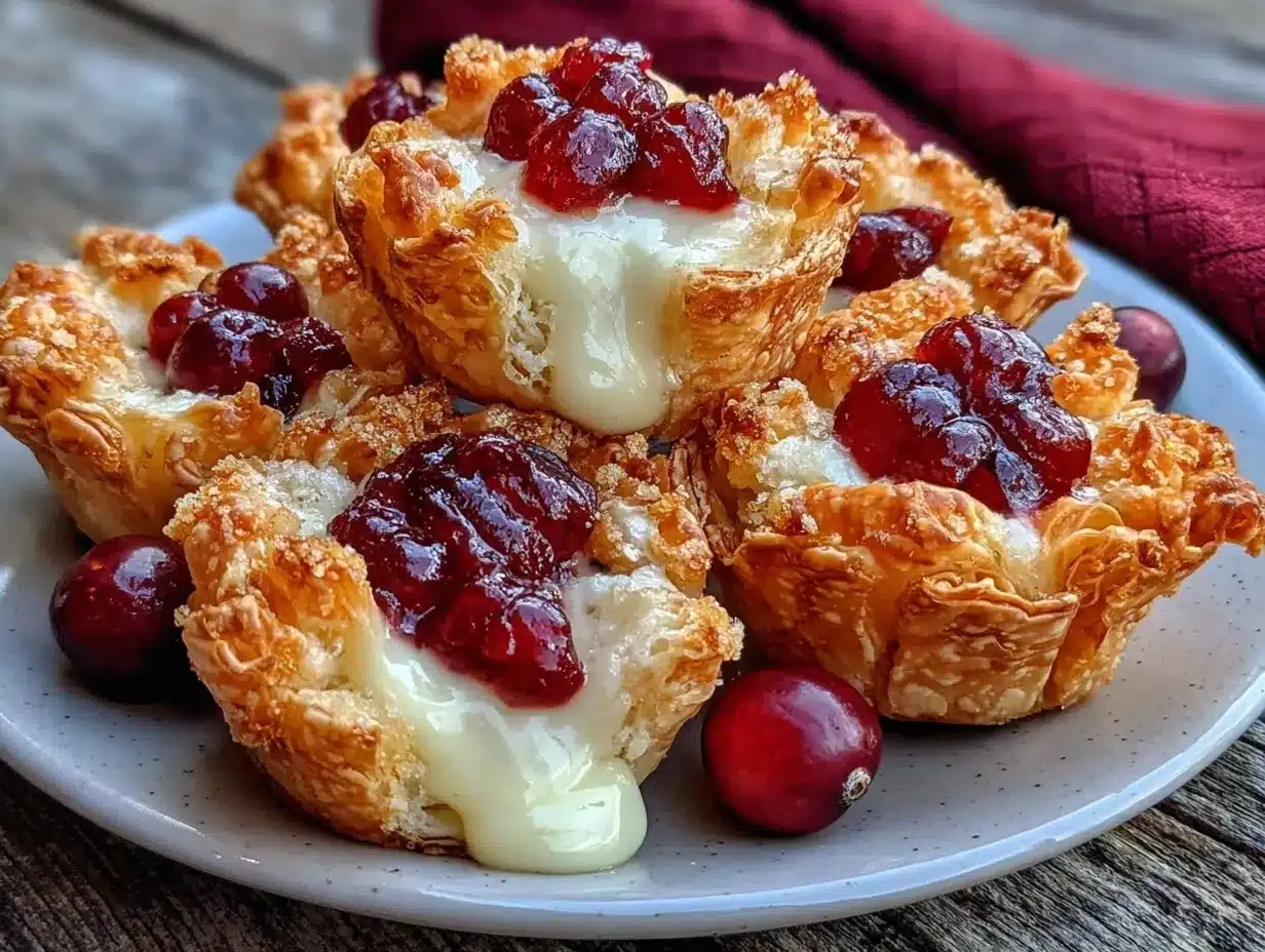 brie and cranberry phyllo cups preparation steps