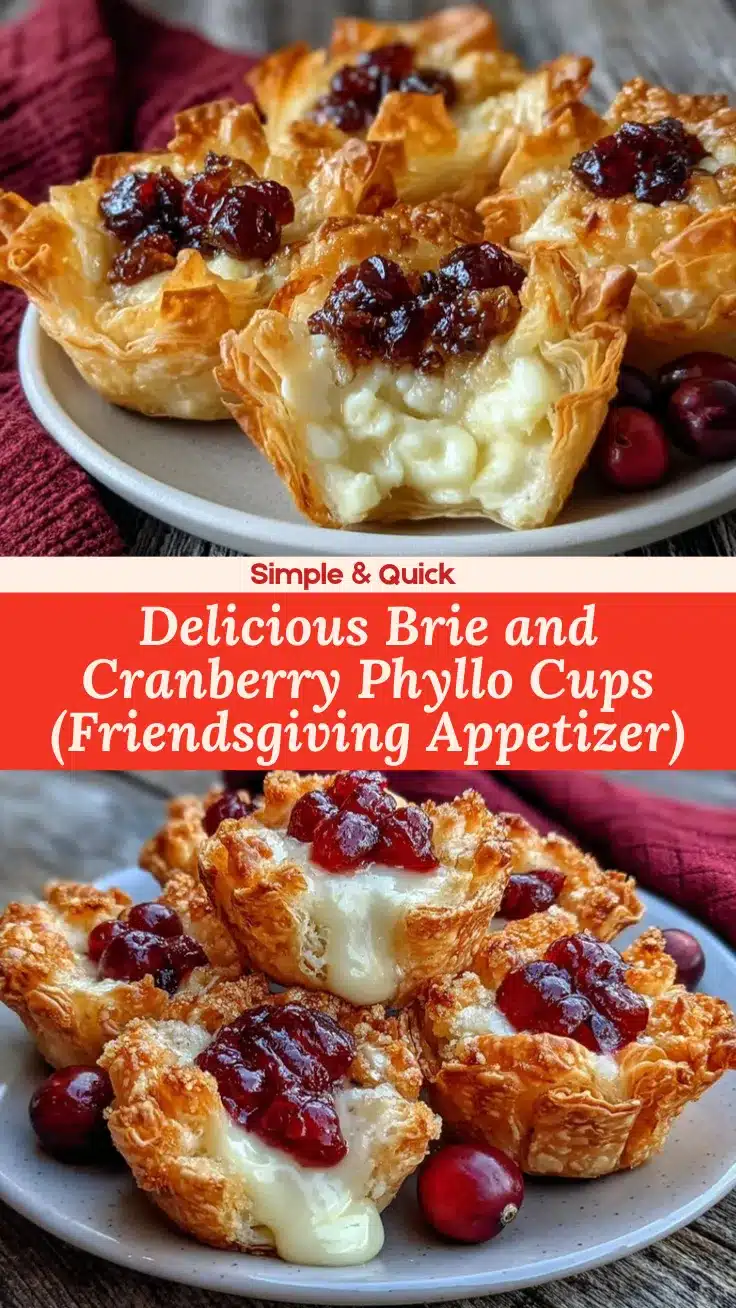 brie and cranberry phyllo cups recipe