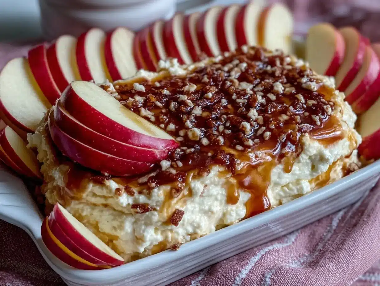 caramel apple cheesecake dip preparation steps