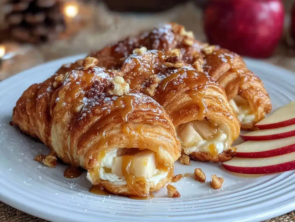 caramel apple cheesecake rolls preparation steps