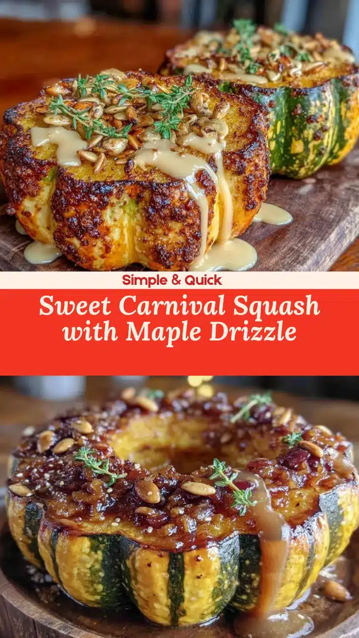 carnival squash with maple tahini drizzle recipe