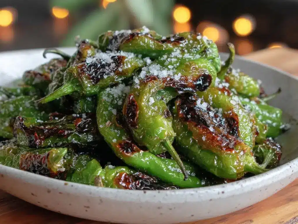 charred shishito peppers - featured image
