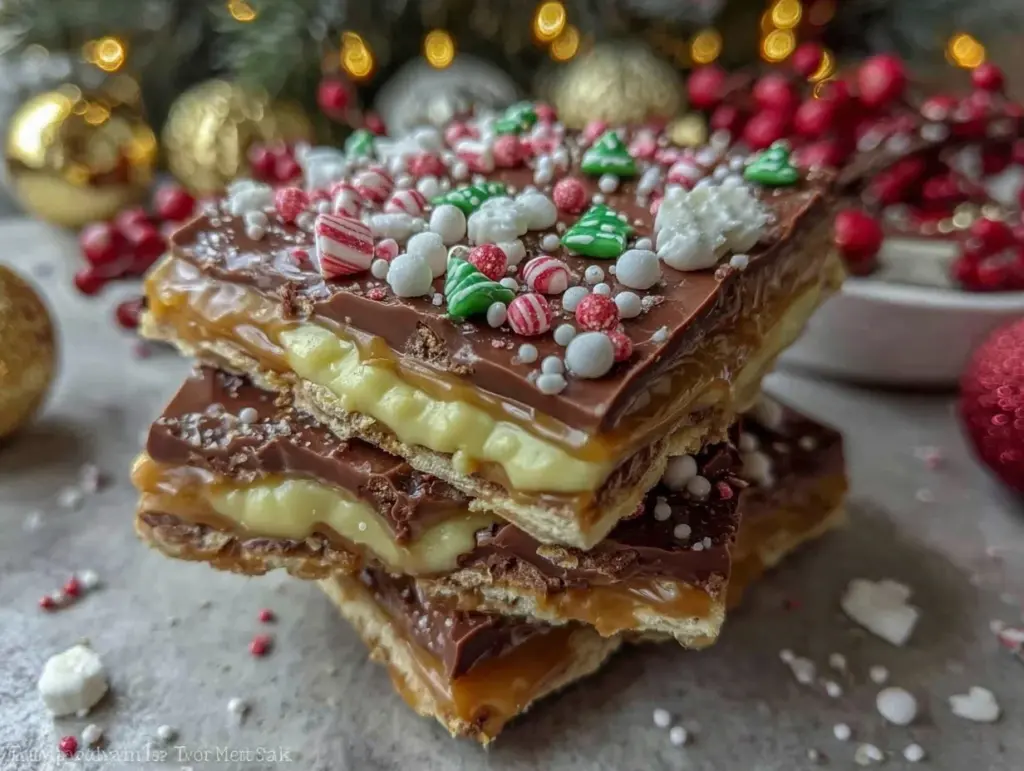 Christmas Crack Toffee Bark - featured image