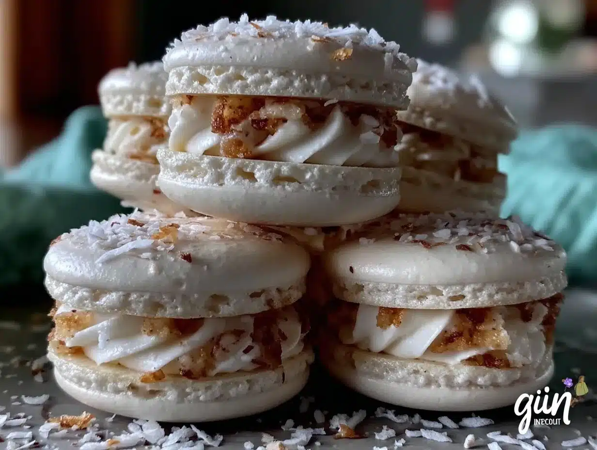 Coconut Cream Pie Macarons preparation steps