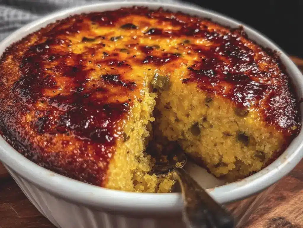 corn pudding with green chiles - featured image