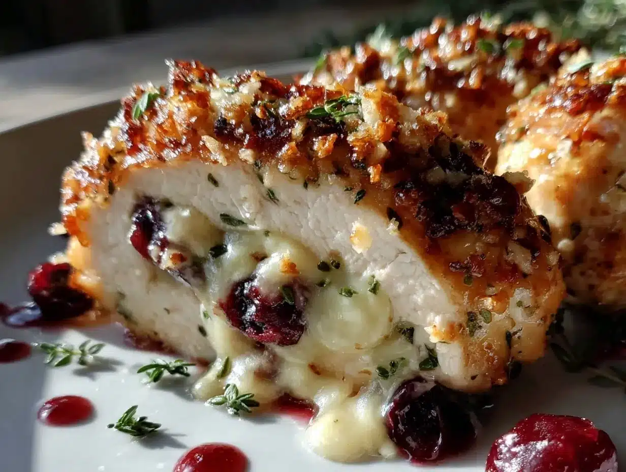 cranberry brie stuffed chicken preparation steps
