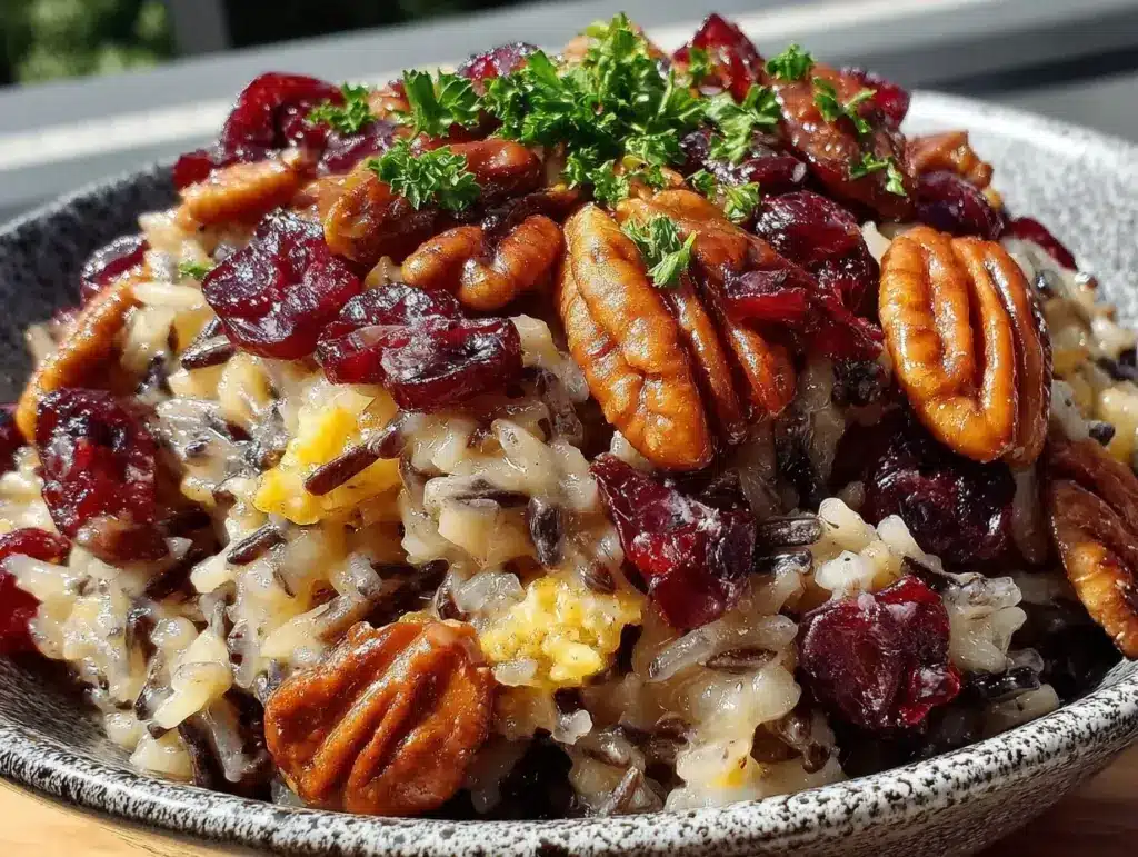 cranberry pecan wild rice pilaf - featured image