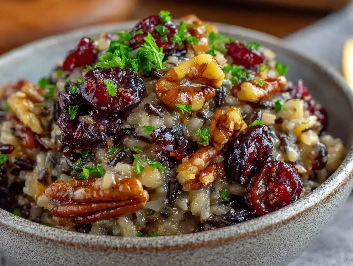 cranberry pecan wild rice pilaf preparation steps