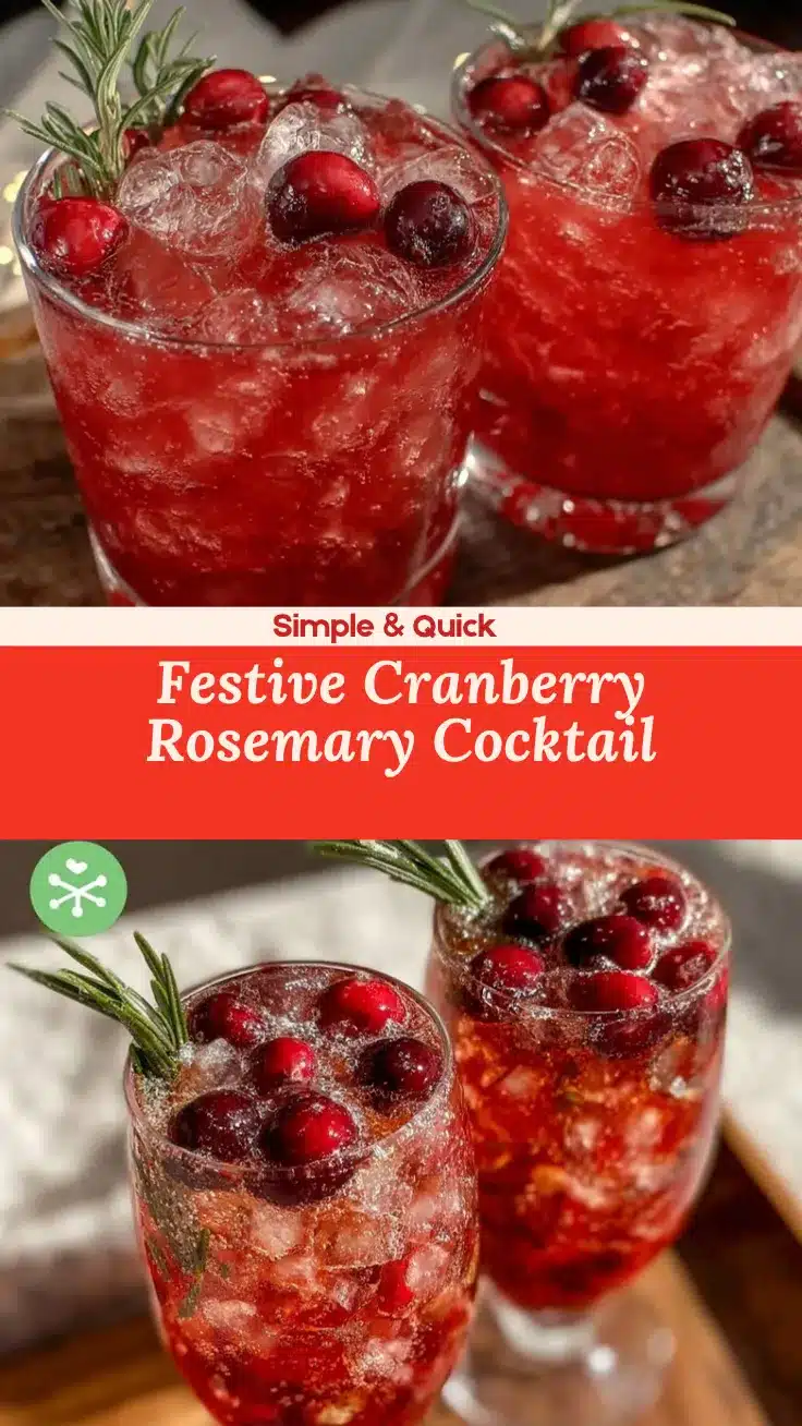 Cranberry Rosemary Christmas Cocktail recipe
