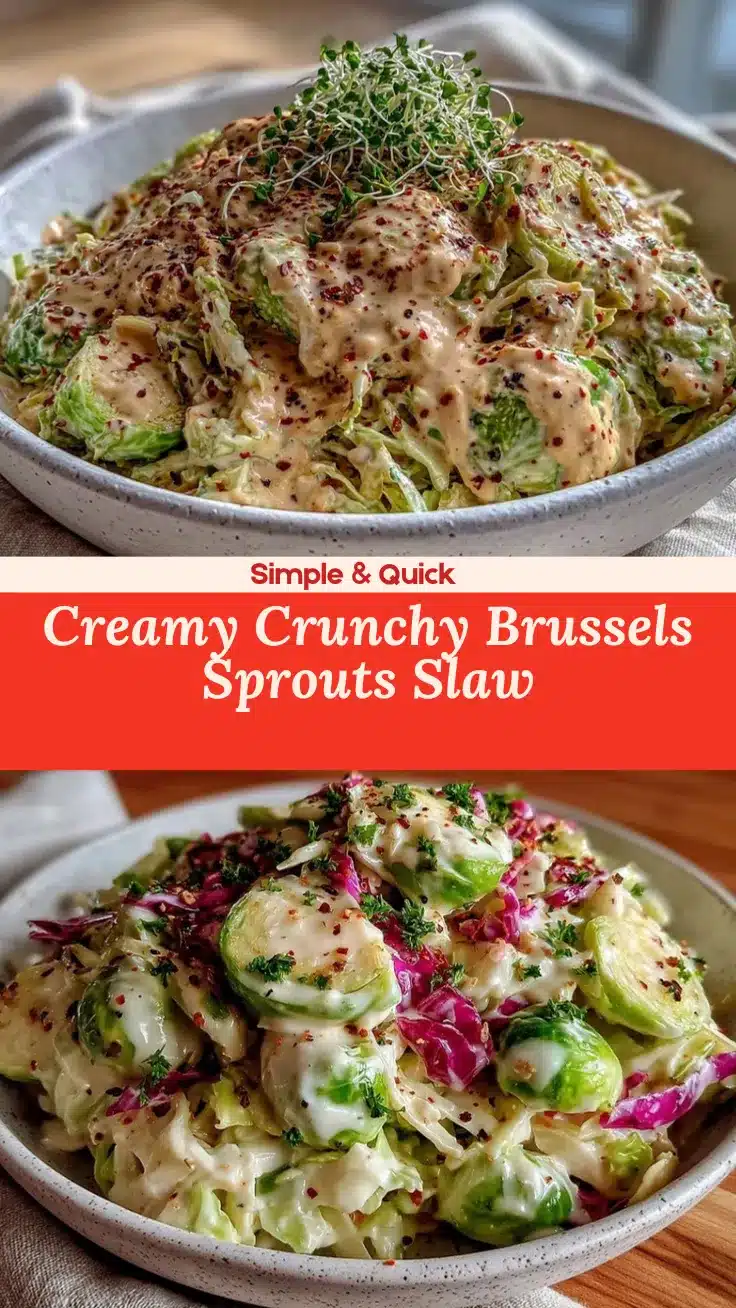 creamy brussels sprouts and cabbage slaw recipe