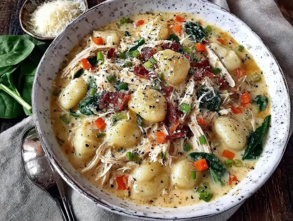 creamy chicken gnocchi soup - featured image