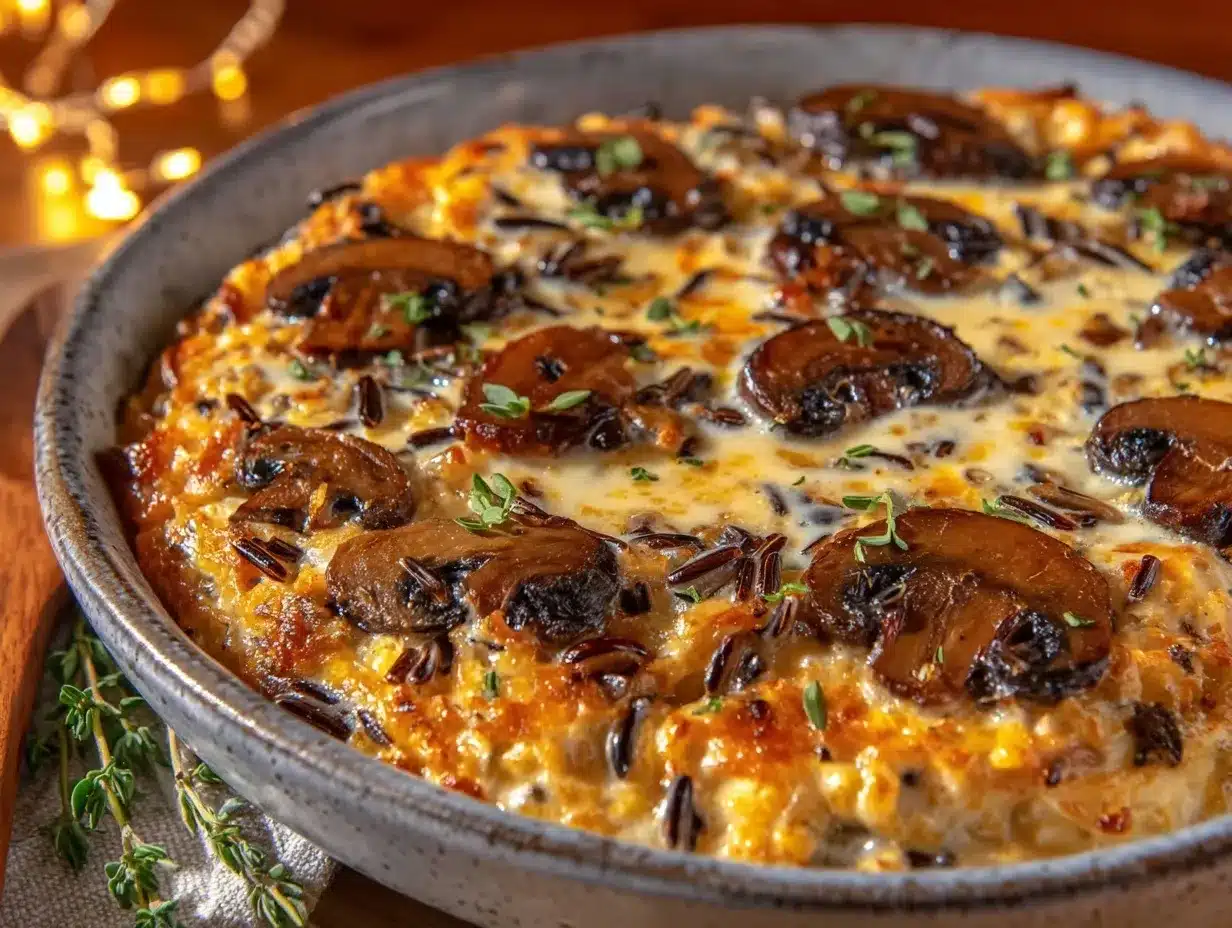 creamy mushroom and wild rice casserole preparation steps