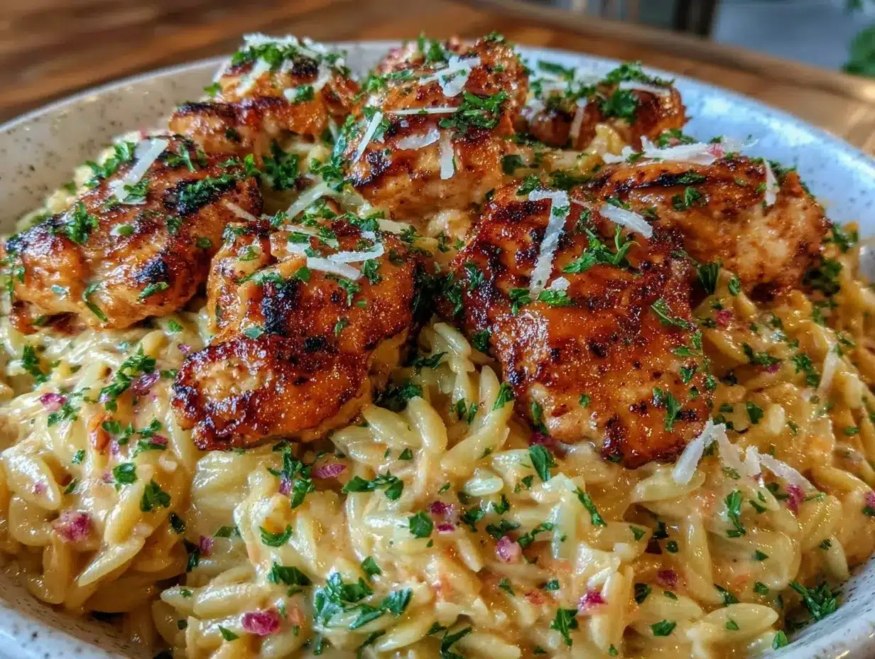 creamy parmesan chicken orzo preparation steps