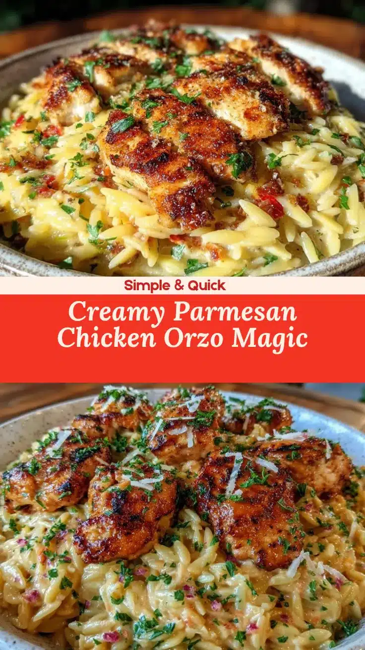 creamy parmesan chicken orzo recipe