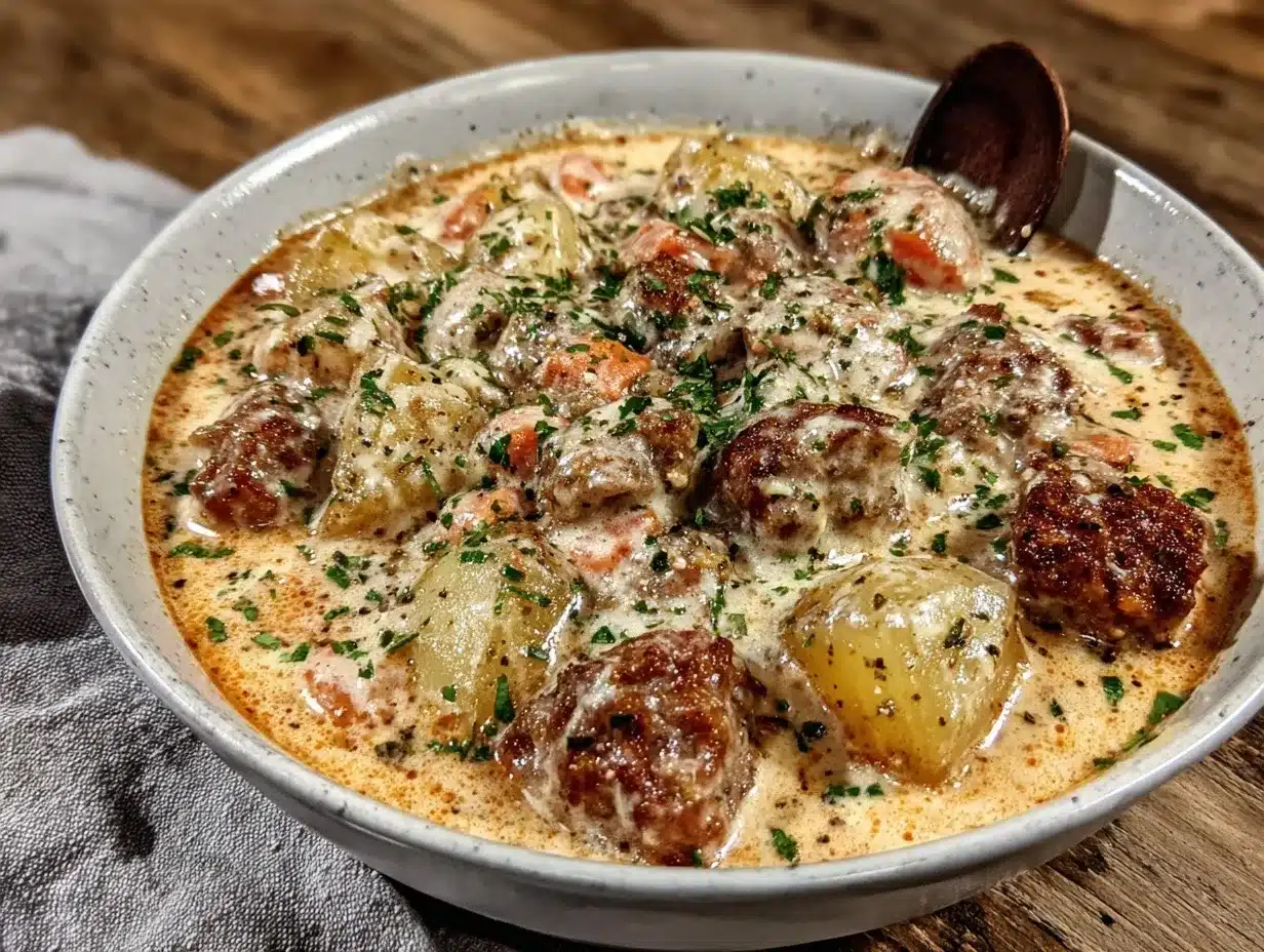 creamy sausage potato soup preparation steps