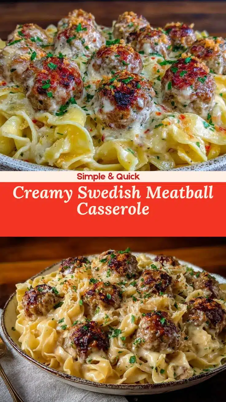creamy Swedish meatball bake recipe