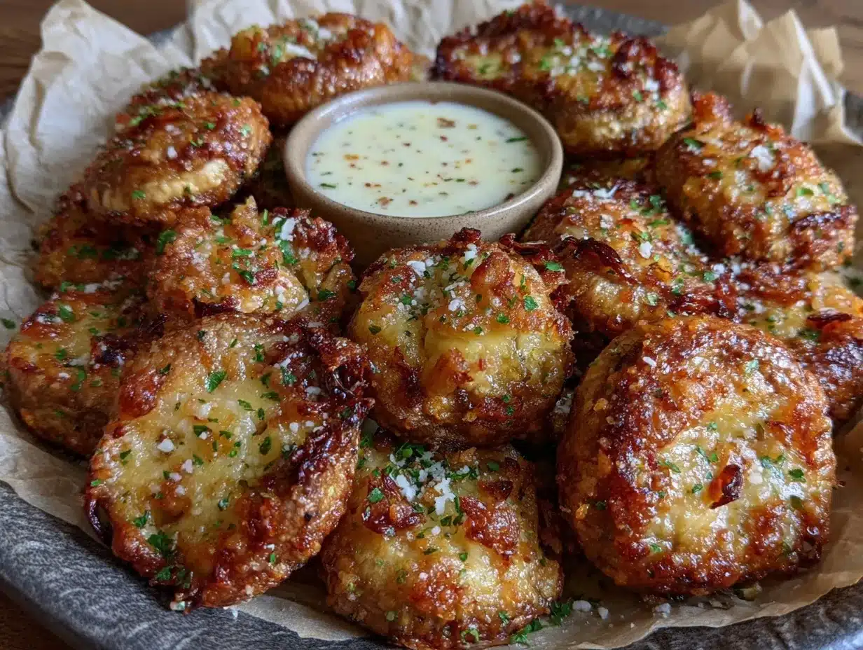 crispy garlic parmesan fried mushrooms preparation steps
