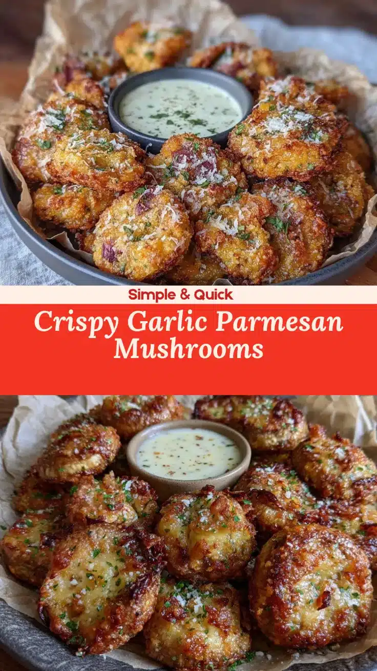crispy garlic parmesan fried mushrooms recipe