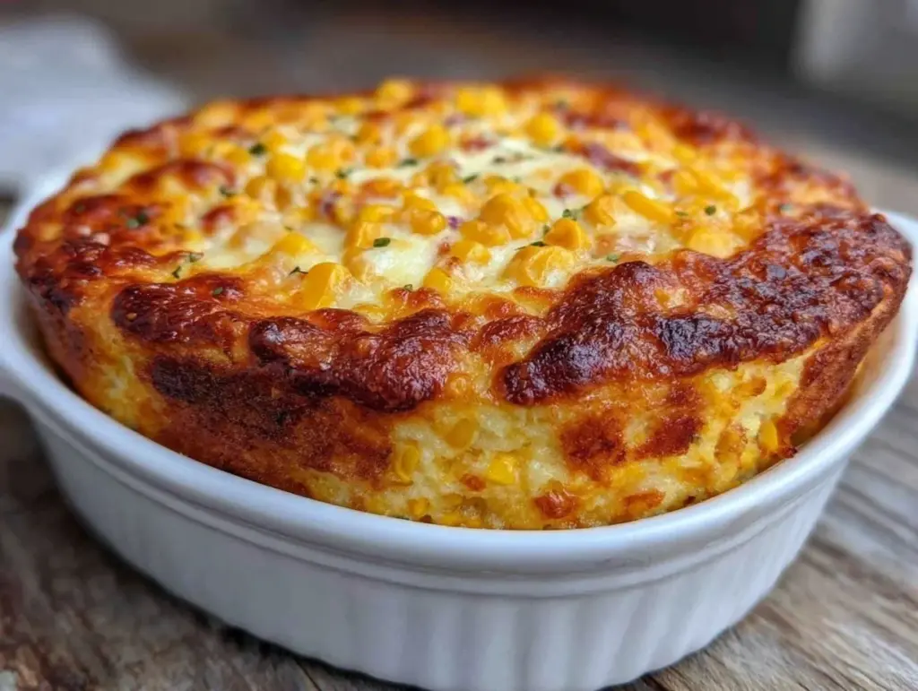 crockpot scalloped corn casserole - featured image