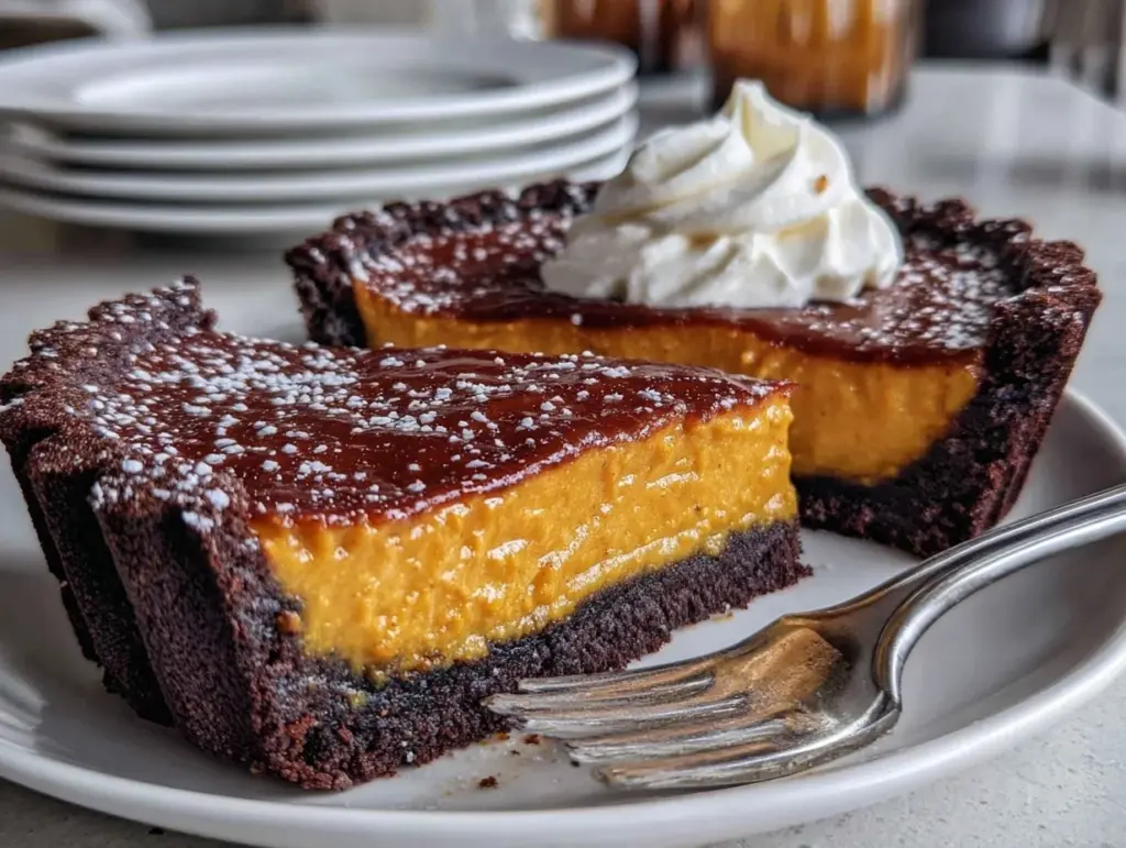 dark chocolate pumpkin tart - featured image