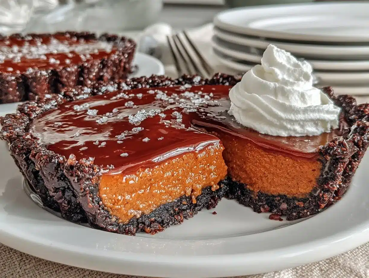 dark chocolate pumpkin tart preparation steps