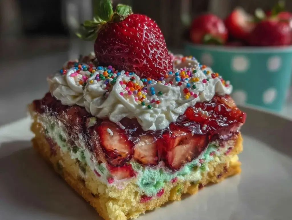 Festive Berry Jello Lasagna - featured image