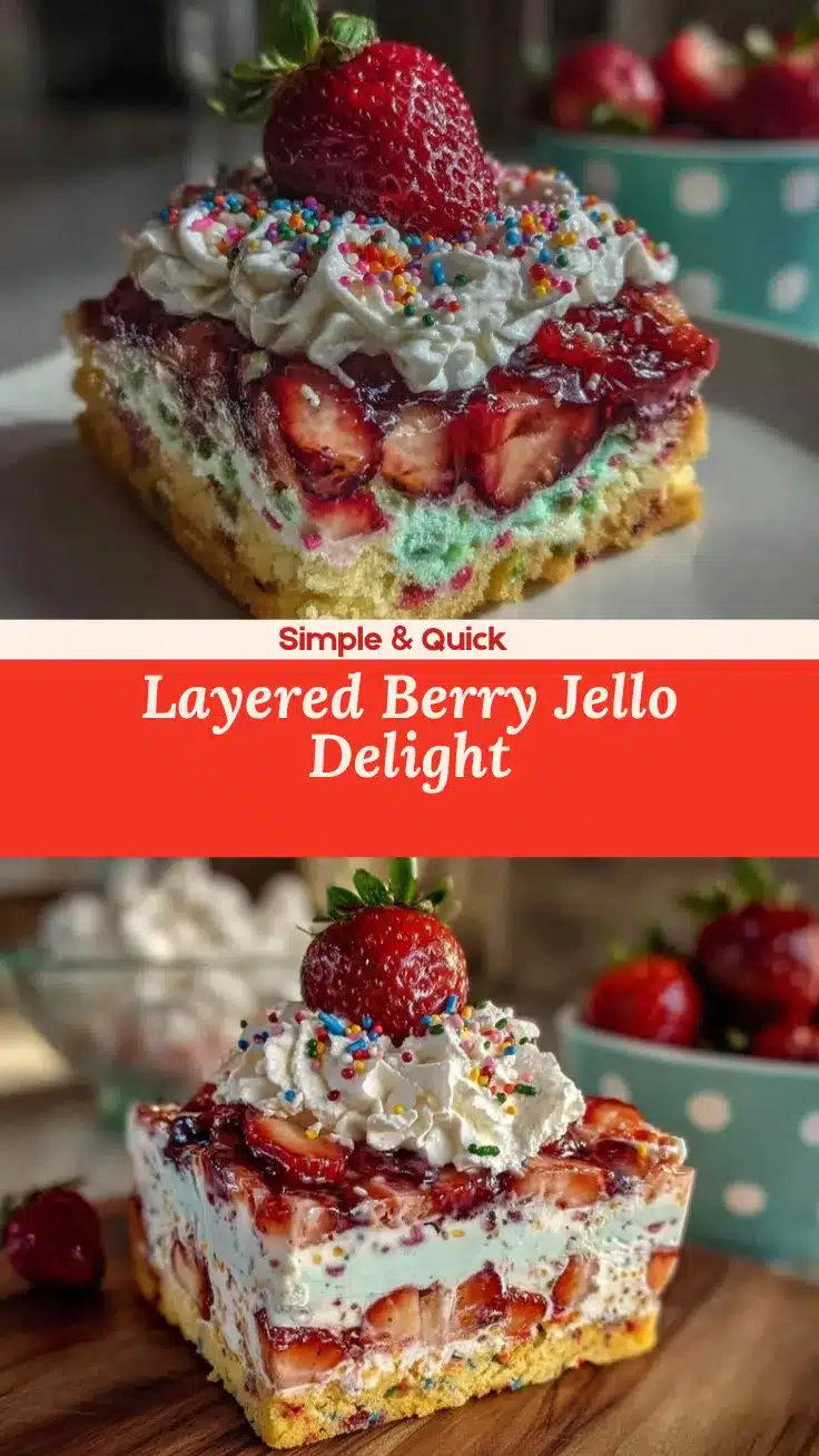 Festive Berry Jello Lasagna recipe