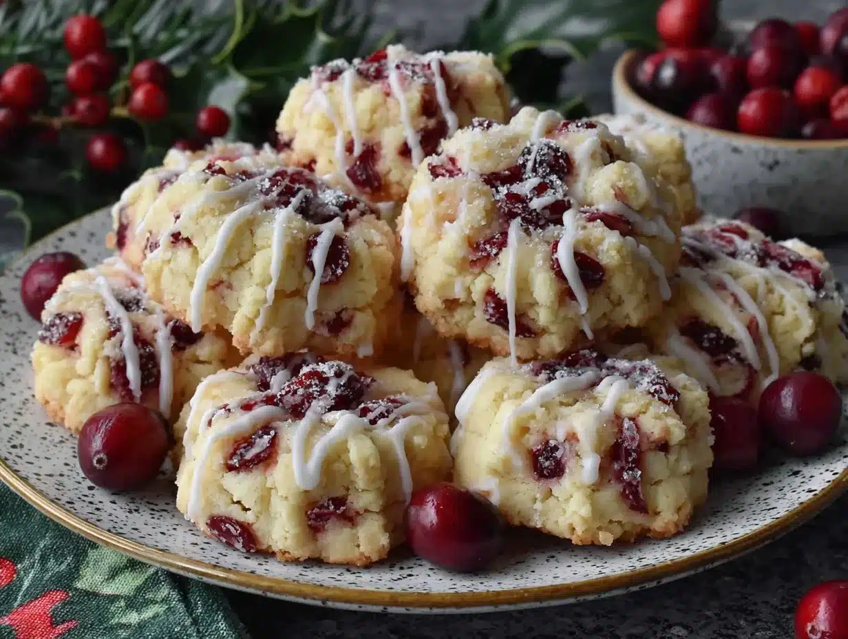 glazed lemon cranberry shortbread cookies preparation steps