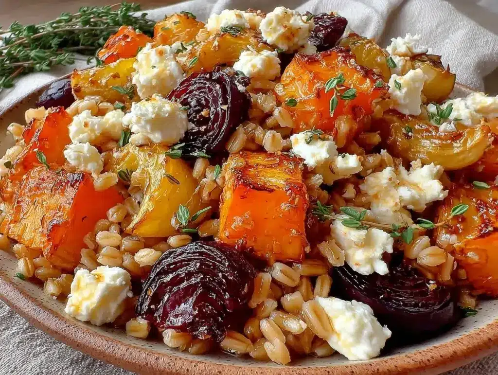 hearty farro salad - featured image