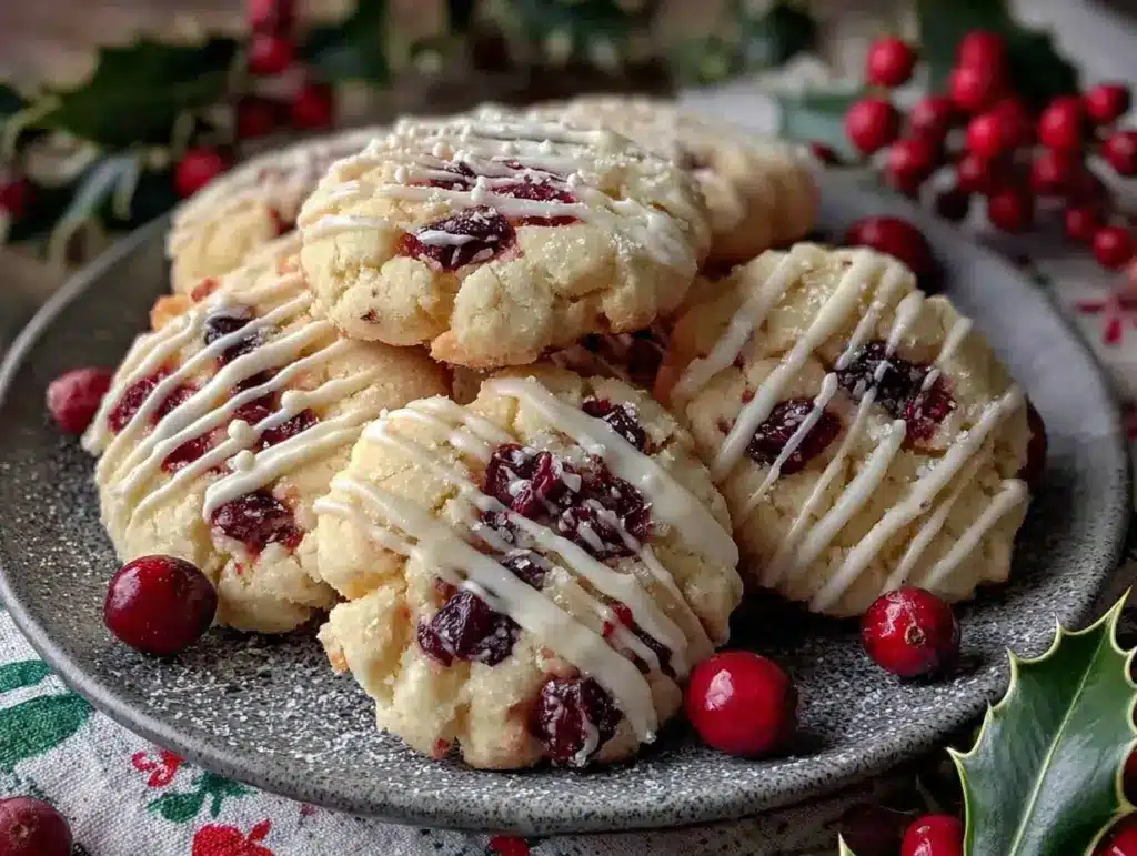 lemon cranberry cookies - featured image