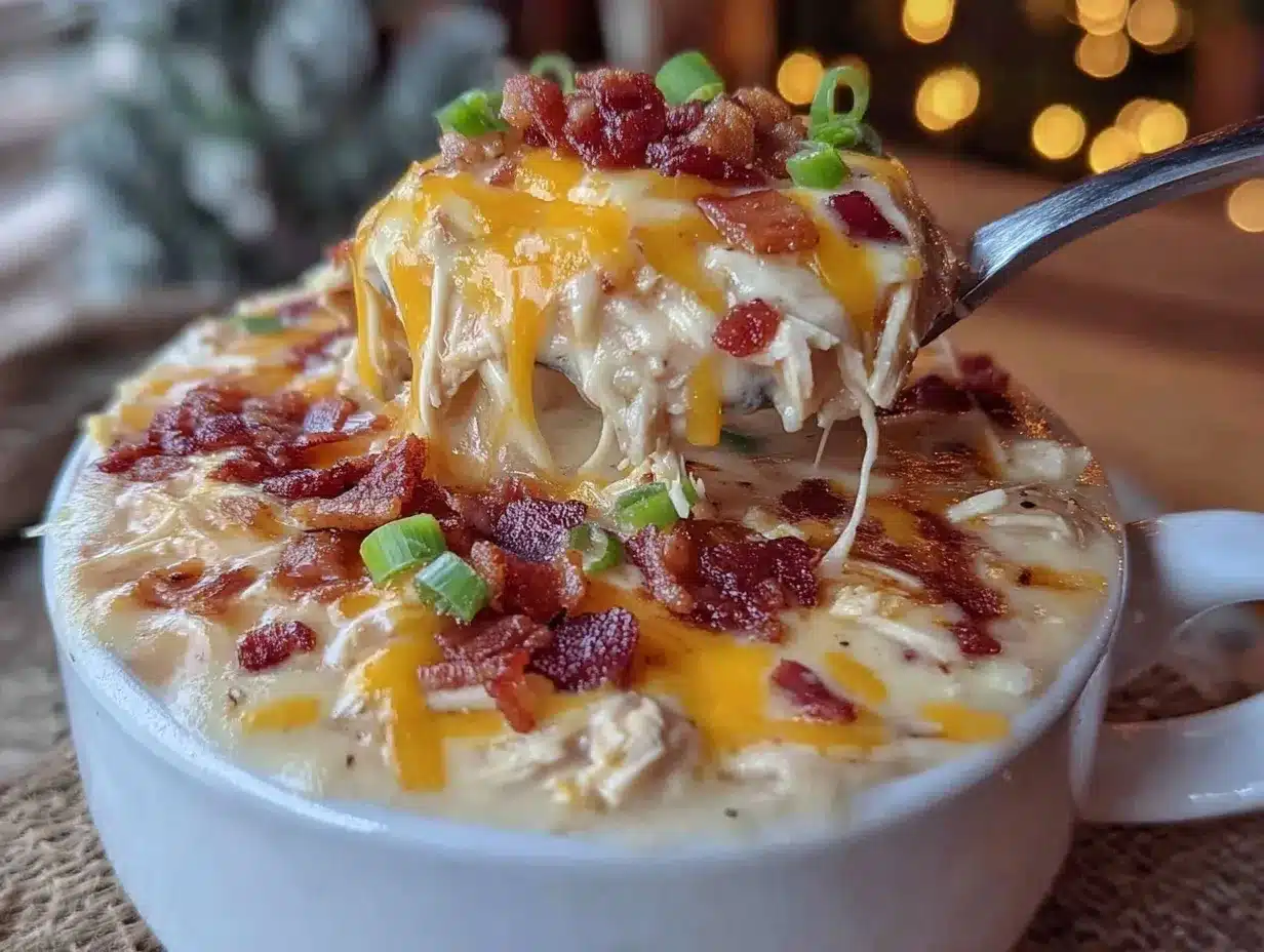 Loaded Bacon Chicken Cheddar Soup preparation steps