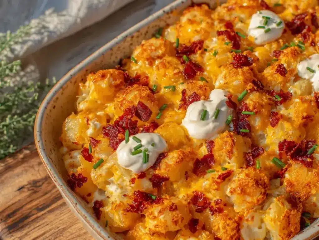 loaded baked potato casserole - featured image