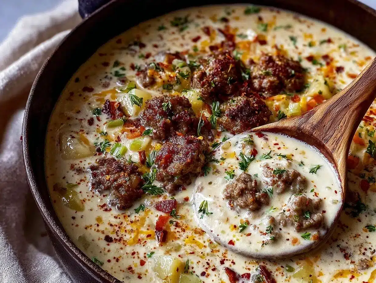 Loaded Creamy Sausage Potato Soup preparation steps