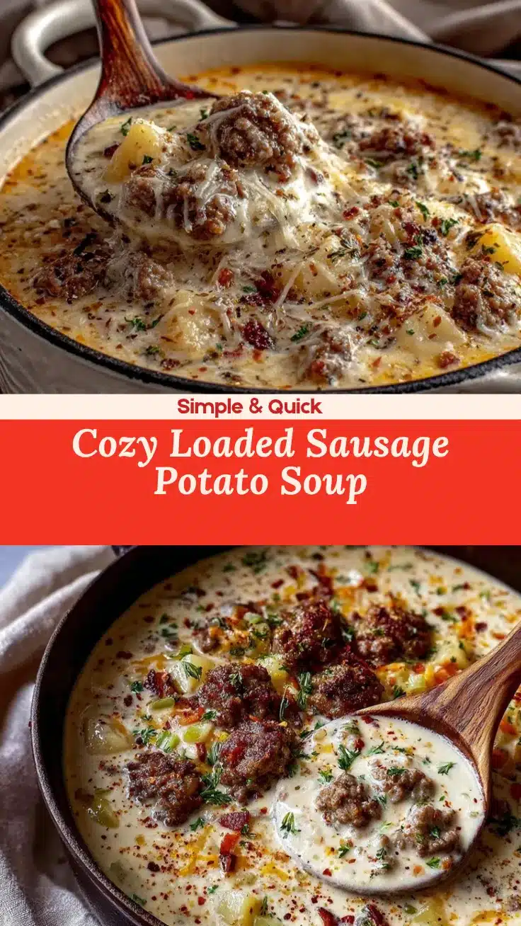 Loaded Creamy Sausage Potato Soup recipe