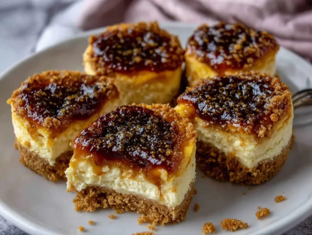mini creme brulee cheesecakes - featured image