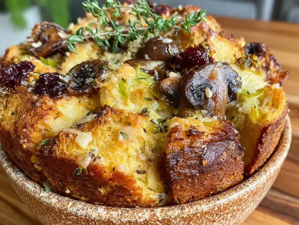 mushroom and leek sourdough stuffing - featured image