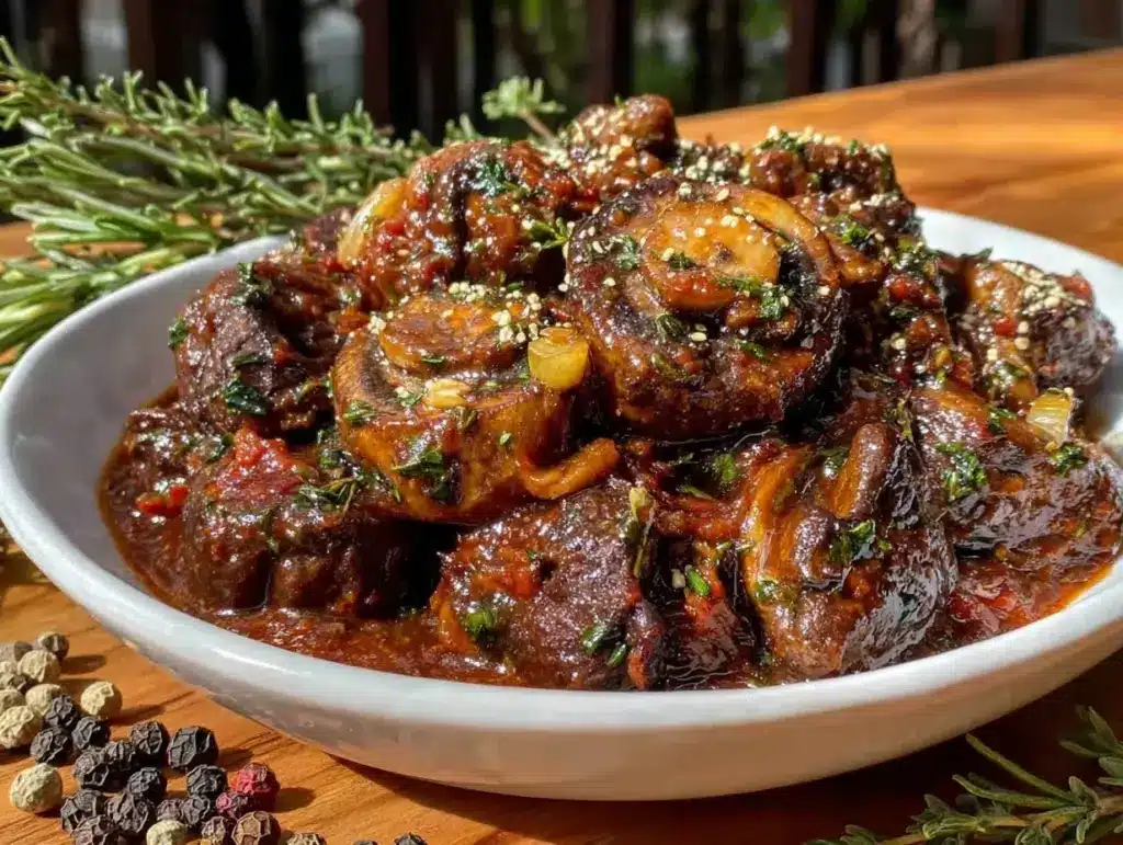 mushroom bourguignon recipe - featured image