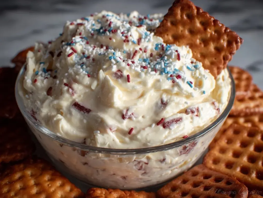 Patriotic Funfetti Cheesecake Dip - featured image