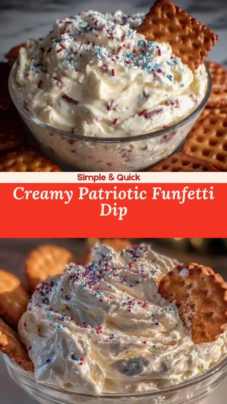 Patriotic Funfetti Cheesecake Dip recipe