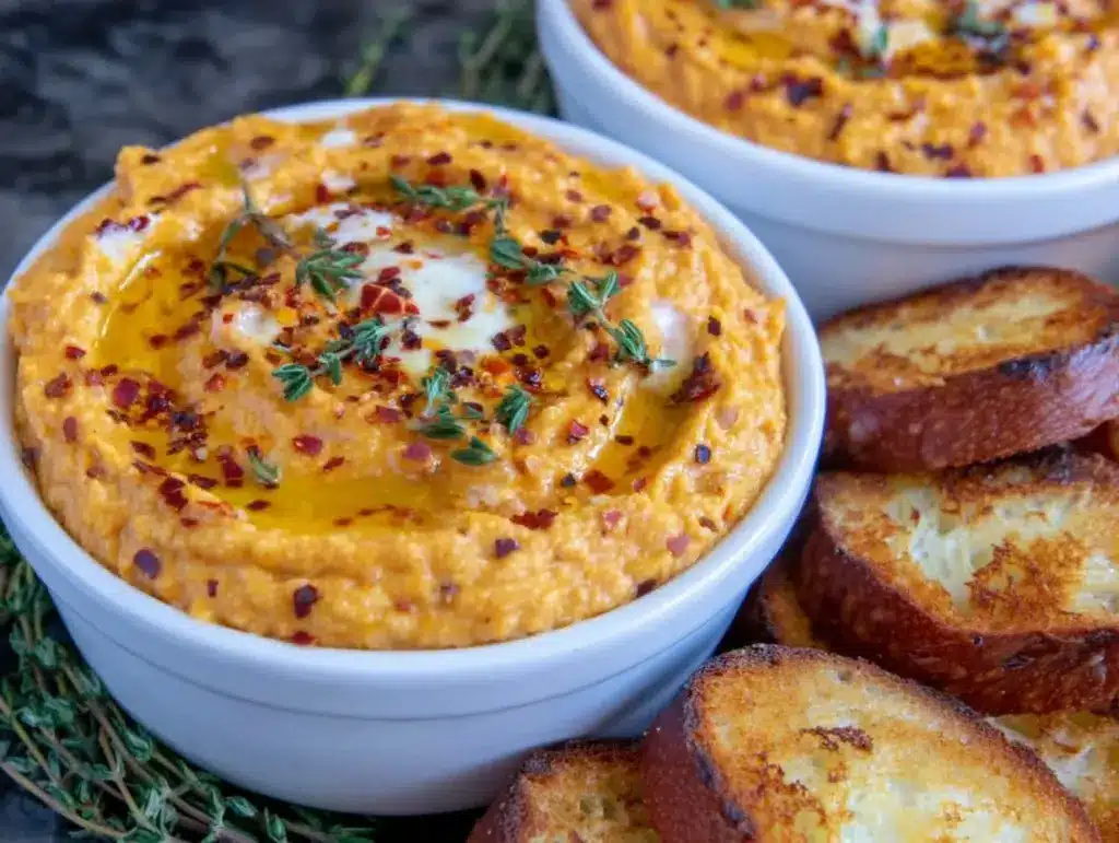 pumpkin spiced whipped feta dip - featured image